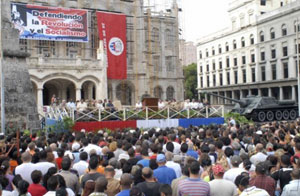 Acto por el 50 aniversario de los CDR, presidido por Fidel Castro
