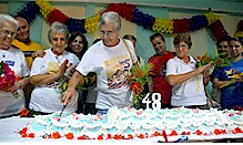 Giovani solidali con i Cinque hanno festeggiato il 48 compleanno di Fernando. Foto: Otmaro Rodrguez 