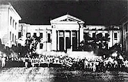 Un momento della partenza della Marcia, quel  27 gennaio del 1953.