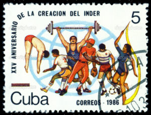 Vintage postage stamp. Sports. Cuba.